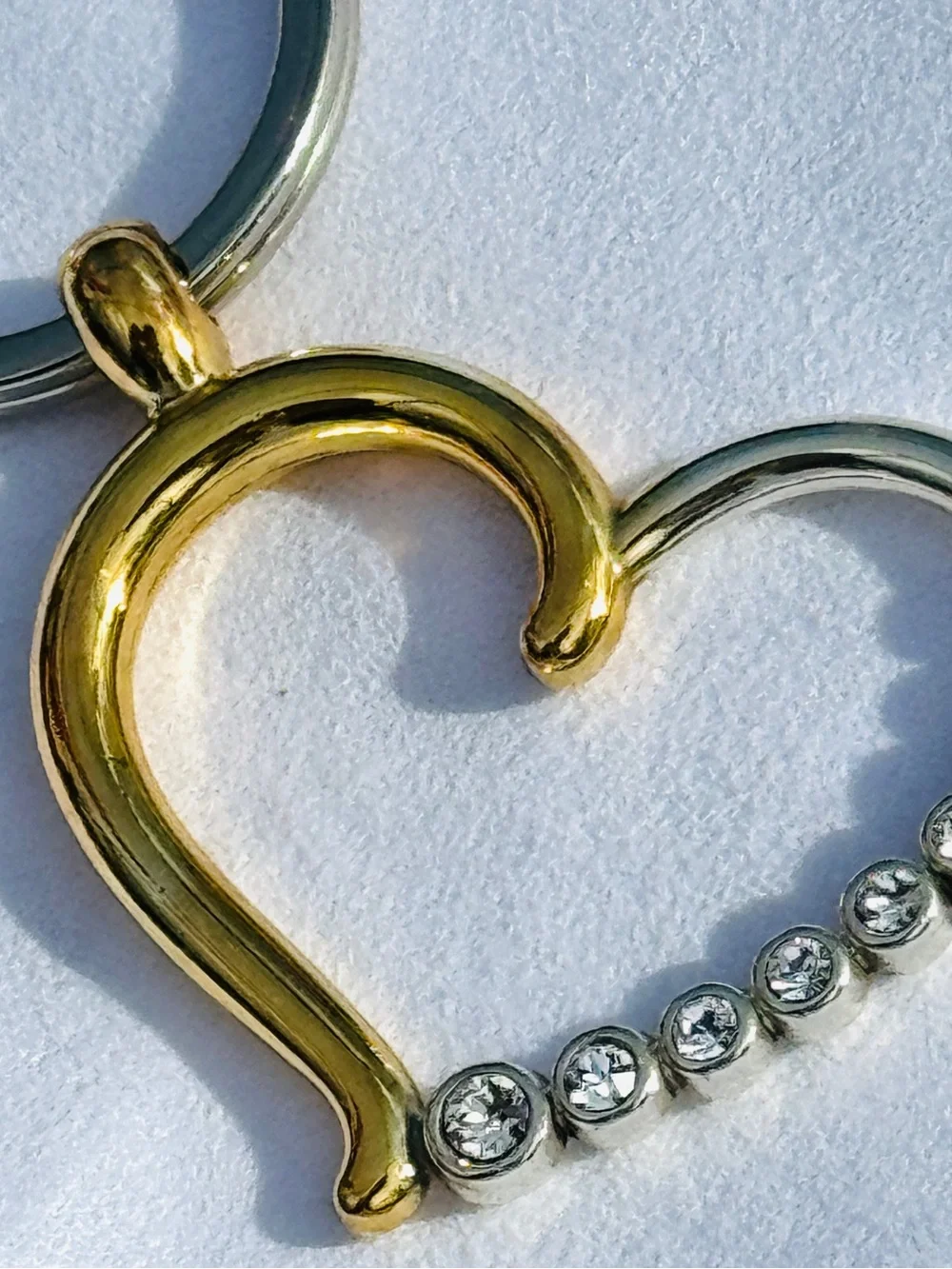 BRIGHTON Heart Keyring Key Fob - Gold & Silver Tone NWT